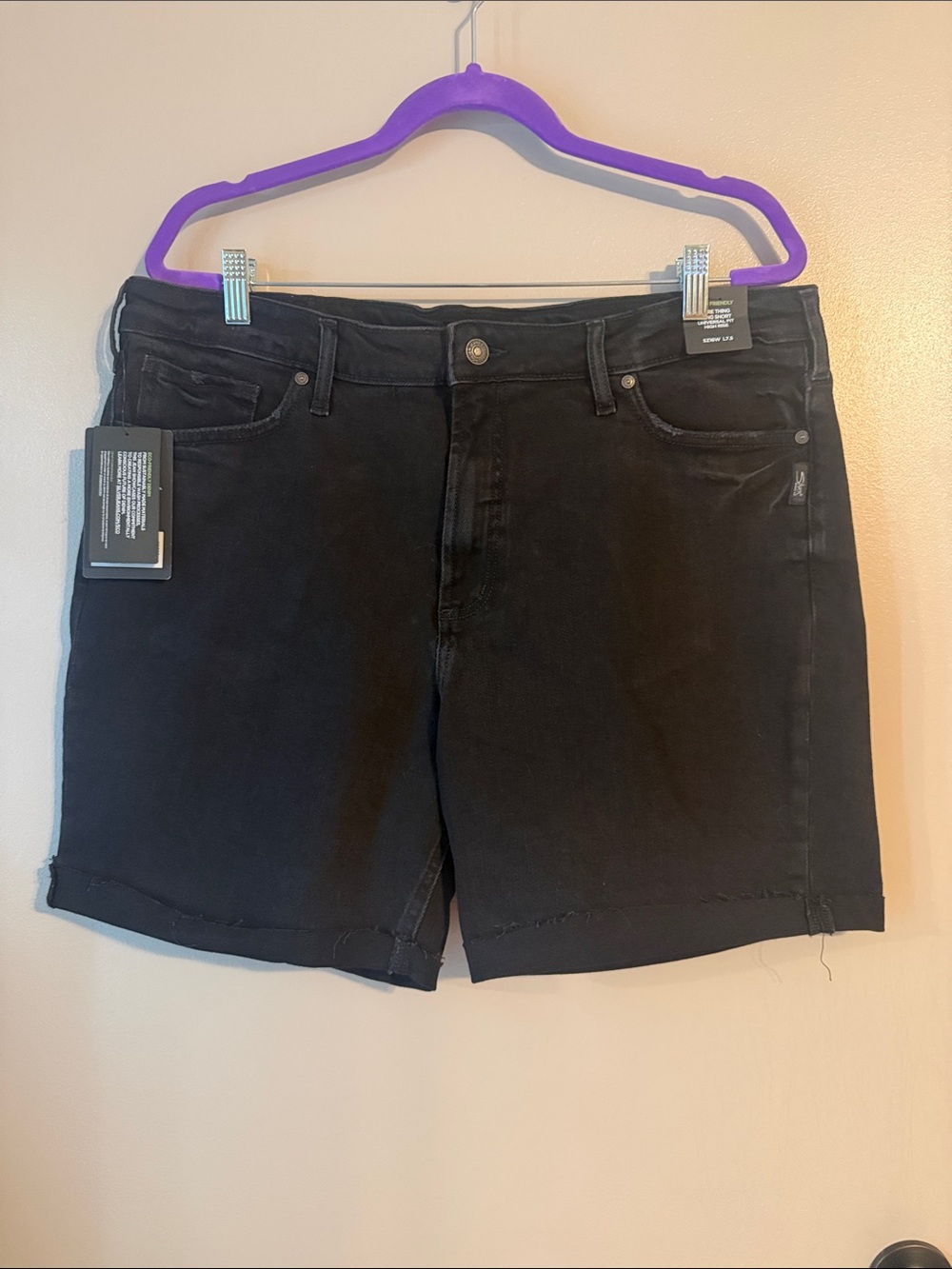 Silver Jeans Black Women's Denim Shorts - Mid Rise Casual